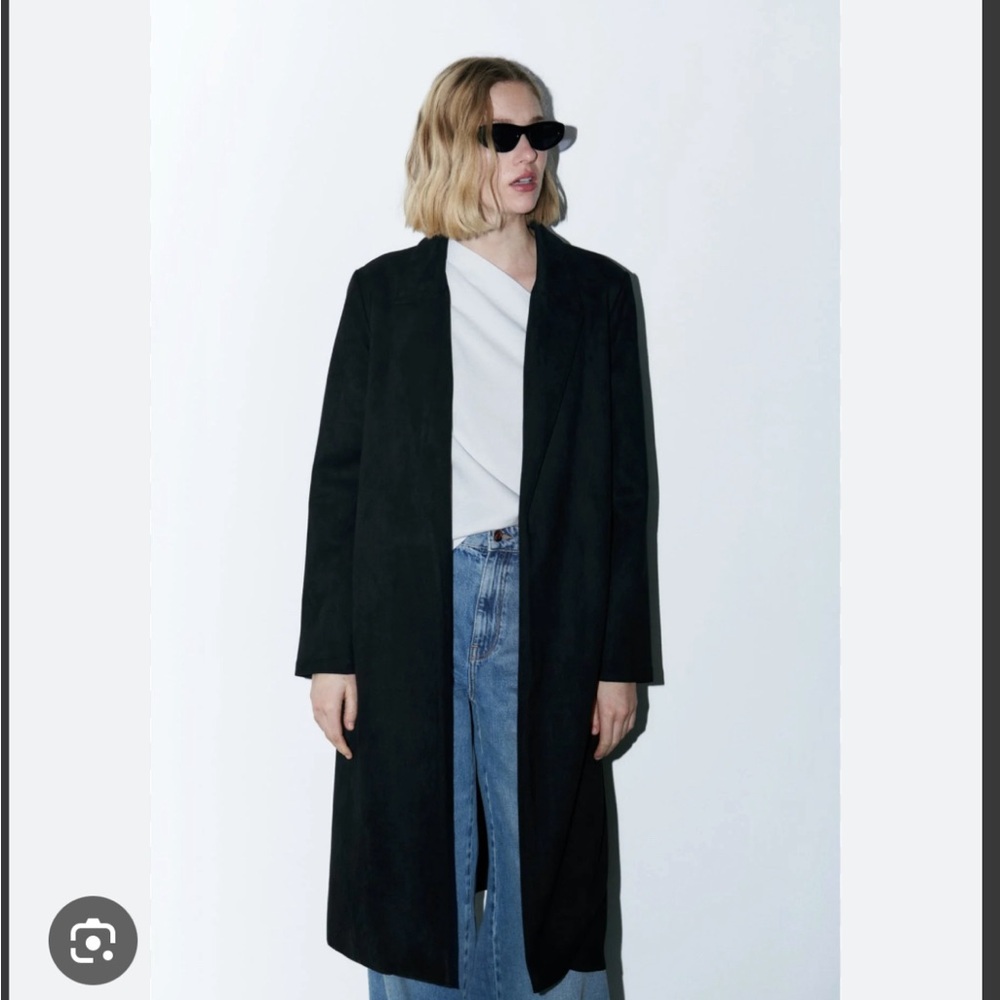 Zara Faux Suede trench coat